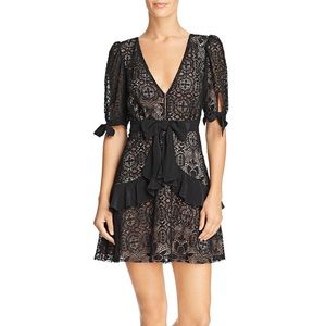 NWT For Love & Lemons Ruffled Lace Mini Dress